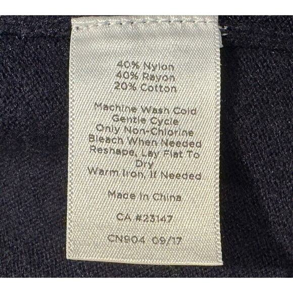 Talbots Size XS Open Front Open Cardigan Navy Pink Heart On Back Valentines Boho - Picture 7 of 7